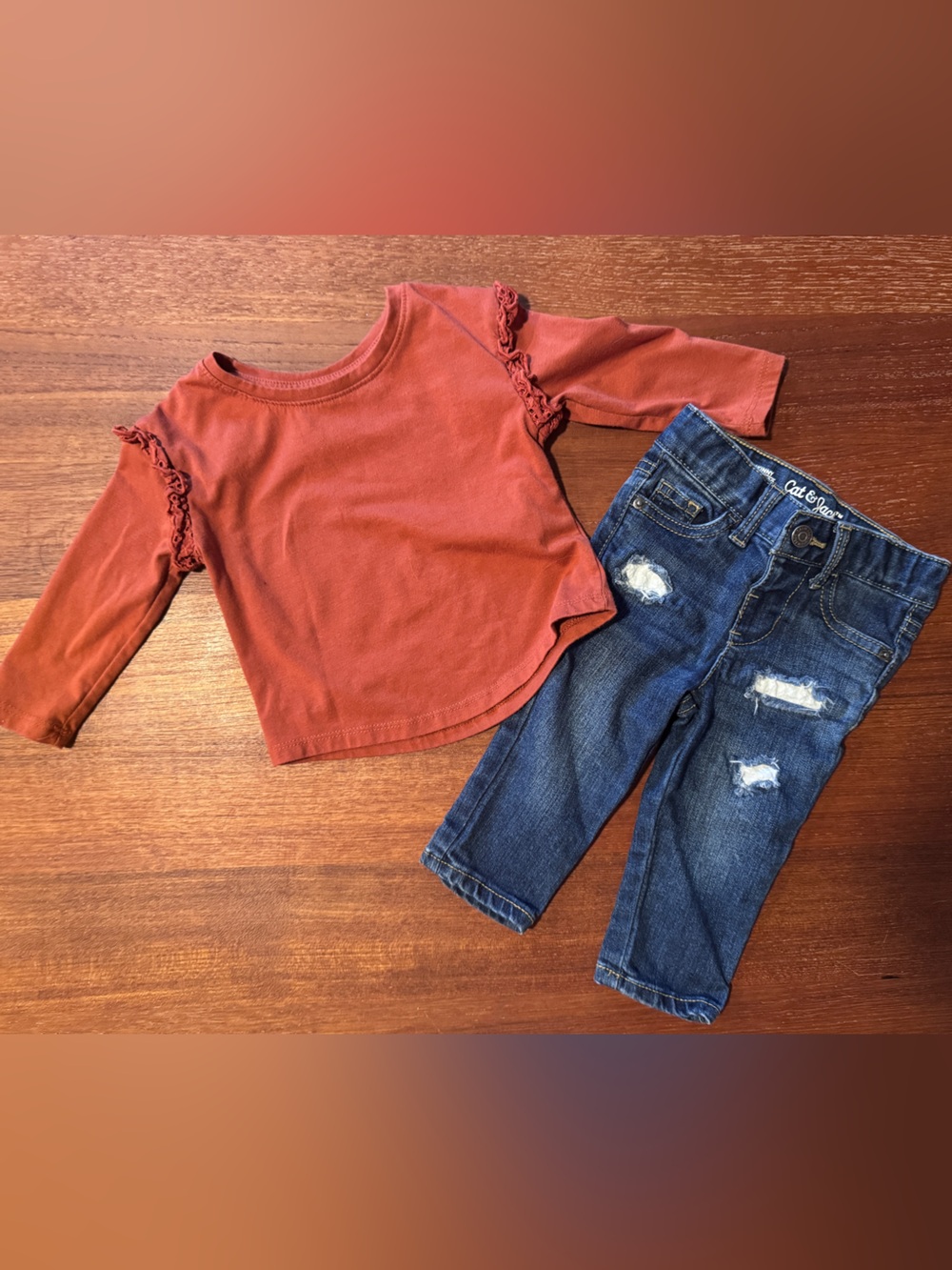Cat & Jack Dark Blue Jeans and top